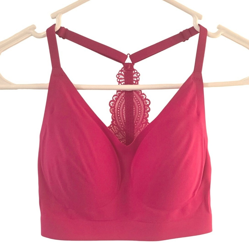 Soma Enbliss Small Lace Racerback Bralette Pink Seamless Bra